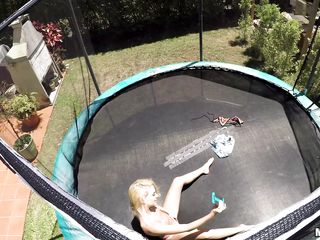 teen blowjob on the trampoline