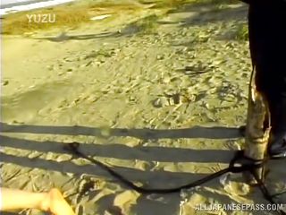 sexy sailor suit slut choked and fucked on the beach